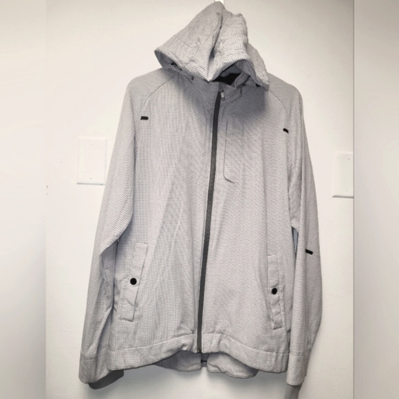 Lululemon Sprint Jacket II Houndstooth Swift White Silver Slate Size L - Picture 5 of 16